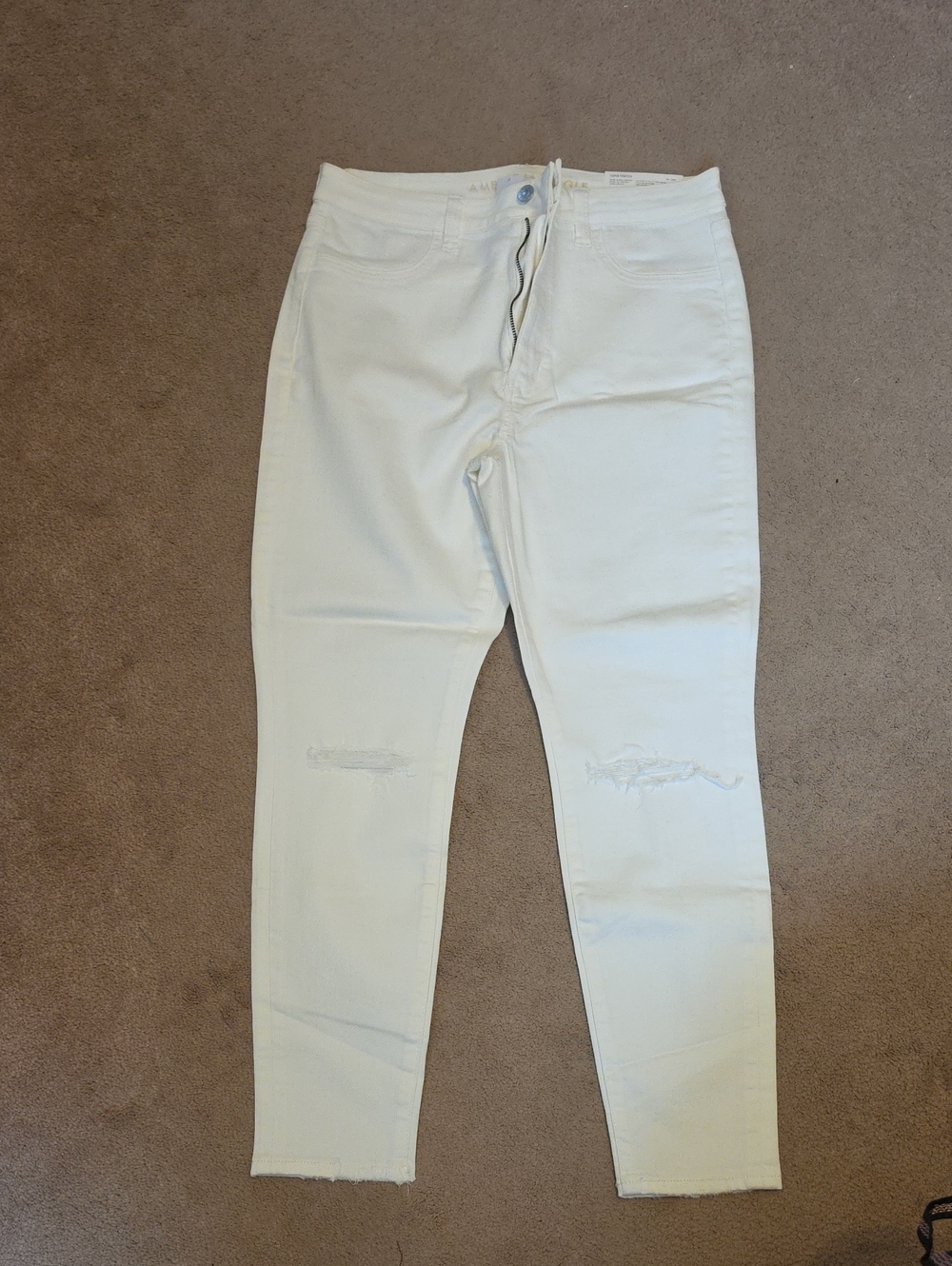 NWt American Eagle White Super High Rise Jegging Jeans 12 Short Super Stretch